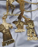 Custom Photo Necklace with Name Pendant