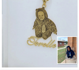 Custom Photo Necklace with Name Pendant