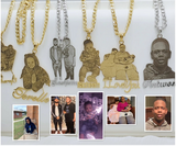 Custom Photo Necklace with Name Pendant