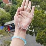 Custom Name Necklace Crystal Pendant