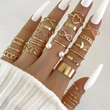 Wave Joint Rings Set