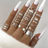 Wave Joint Rings Set