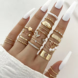 Wave Joint Rings Set