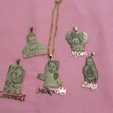 Custom Photo Necklace with Name Pendant