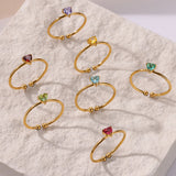 Heart Birthstone Rings