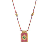 Colored Heart Tarot Card Pendant Necklace