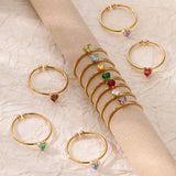 Heart Birthstone Rings