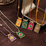 Colored Heart Tarot Card Pendant Necklace