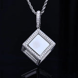 Diamond Cube Pendant Necklace