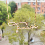 Custom Name Necklace Crystal Pendant