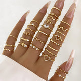 Wave Joint Rings Set