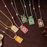 Colored Heart Tarot Card Pendant Necklace
