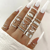 Wave Joint Rings Set