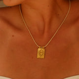 Colored Heart Tarot Card Pendant Necklace