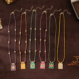 Colored Heart Tarot Card Pendant Necklace