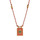 Colored Heart Tarot Card Pendant Necklace