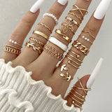 Wave Joint Rings Set