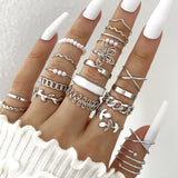 Wave Joint Rings Set