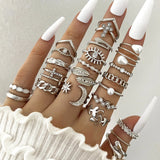 Wave Joint Rings Set