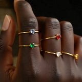 Heart Birthstone Rings