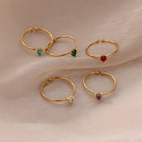 Heart Birthstone Rings
