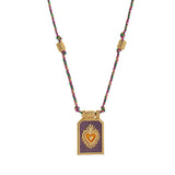 Colored Heart Tarot Card Pendant Necklace