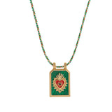 Colored Heart Tarot Card Pendant Necklace