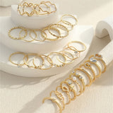 Wave Joint Rings Set