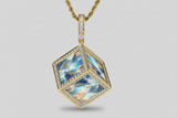Diamond Cube Pendant Necklace
