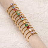 Heart Birthstone Rings